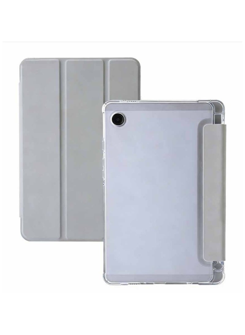for Samsung Galaxy Tab A9 Plus（not A9） / A11 Plus 11 Inch Case Cover,Transparent Airbag For Anti Drop, Tablet Protective Cover, Triple Fold Multi Angle Design, Automatic Wake-up/sleep, Soft Leather,Gray - Image 1
